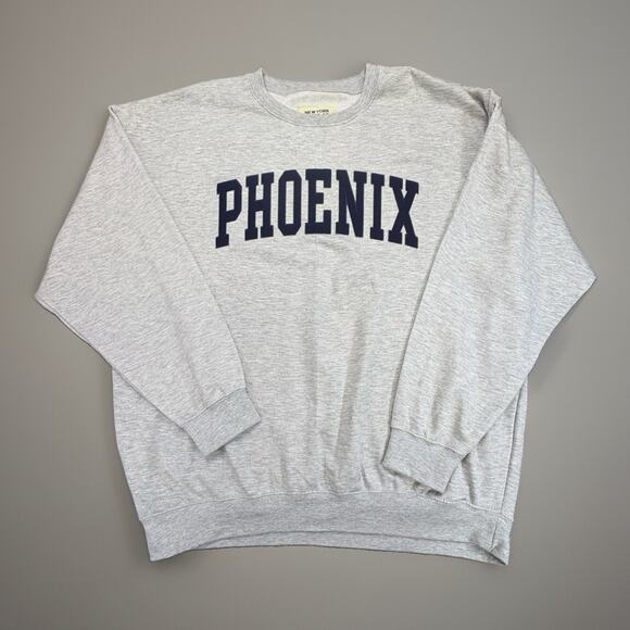new york popular Other - New York Popular Phoenix Crewneck Sweatshirt Gray Navy Block Ltr Embroidered 2XL